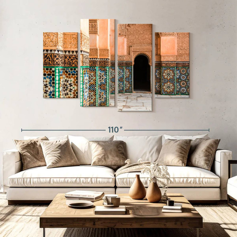 Mosaïques de la cour marocaine Nicci, H 54 po x l 84 po
