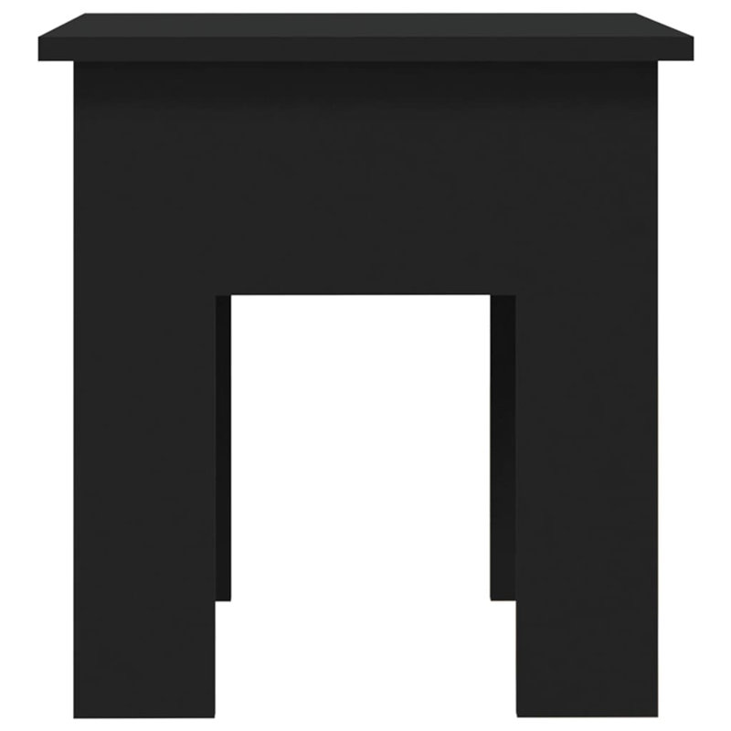 Table de bout en bois d'ingénierie, Noir, noir, noir, noir, 15,7 po x 15,7 po x 16,5 po