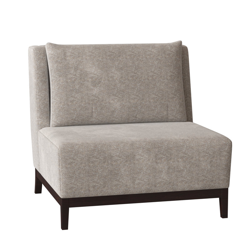 Barton Slipper Chair, Flannery Silver, Black Walnut