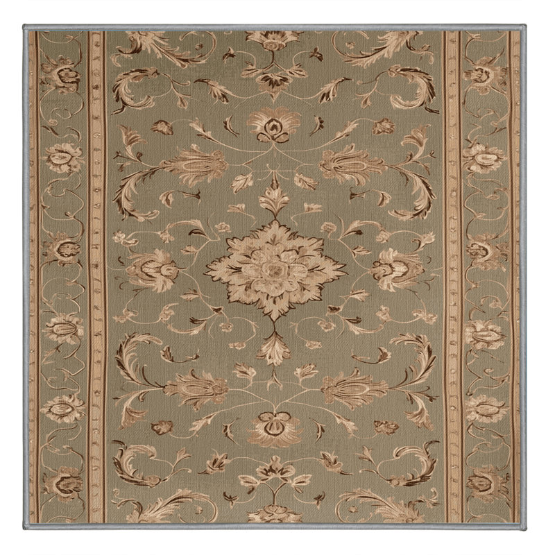 Tapis brun français lavable à la machine, Carré 3 pi
