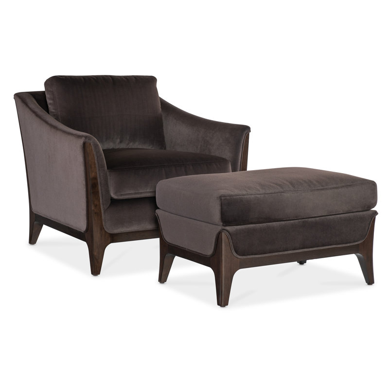 Sophia Mid-Century Brown Leather and Wood Armchair
