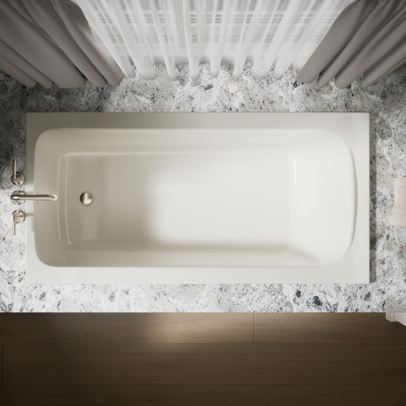 Avec 72 In. X 36 In. Drop-In Bath, Off White