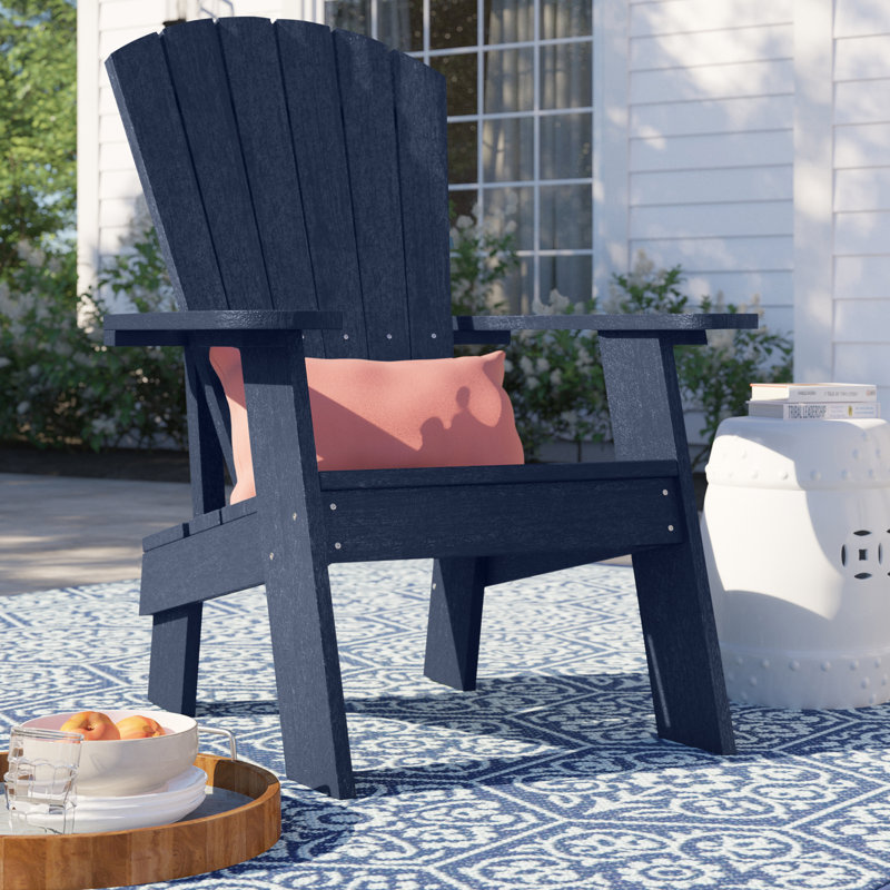 Chaise Adirondack en plastique Shay, Bleu marine atlantique