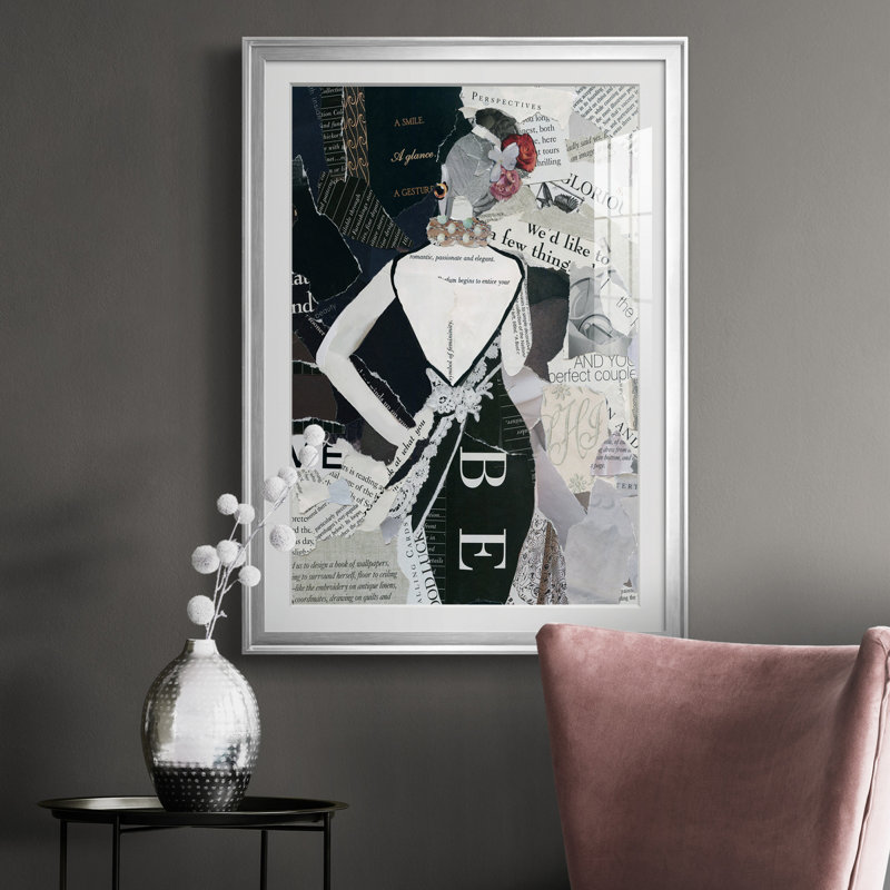 Fashion Mosaic II - peinture encadrée, Argent, H 30,5 po x l 42,5 po x P 1,5 po