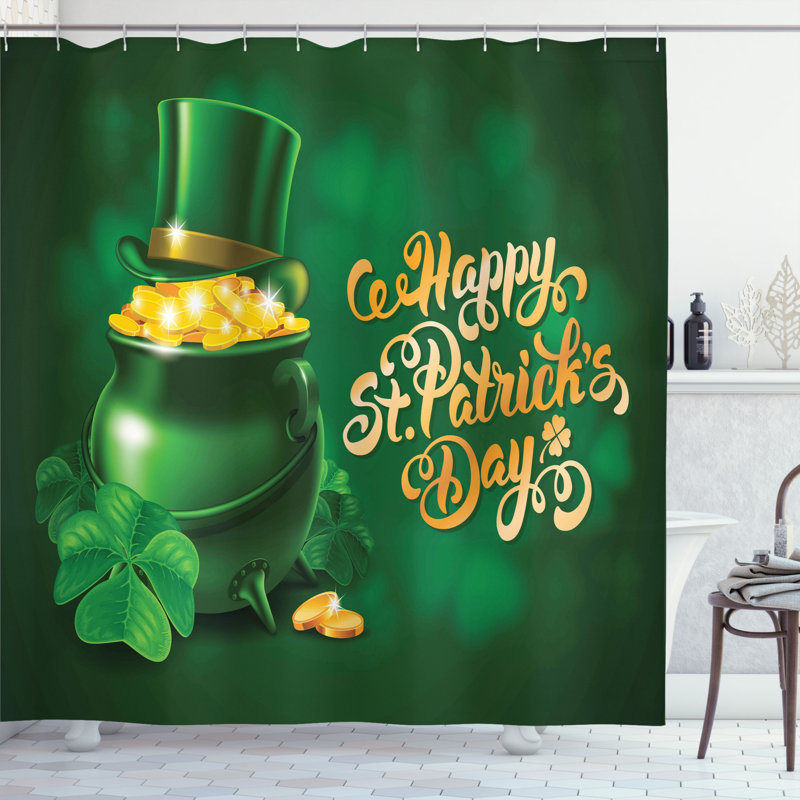 Rideau de douche simple St.Patrick's Day, H 69 po x l 105 po
