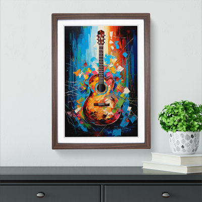 Acoustic Guitar Modern Art - Framed Print