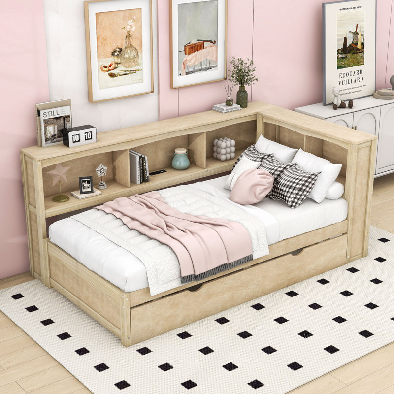 Herlef Twin Daybed with Trundle, Wood