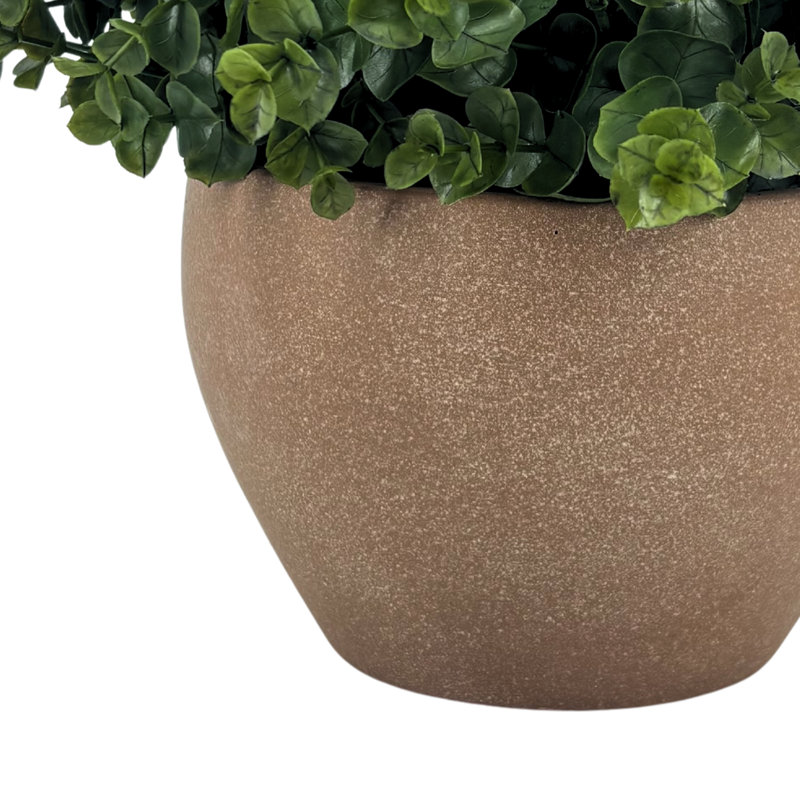 Pot cache-cache en céramique Faux Green Eucalyptus, Terracotta Wash
