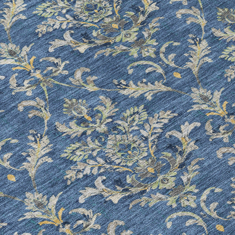 Machine Washable Indoor/Outdoor Hashlamoun ACN2325 Damask Rug, Rectangle 10' x 14'