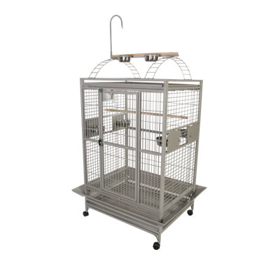 Chiani 66'' Iron Play Top Floor Bird Cage with Wheels