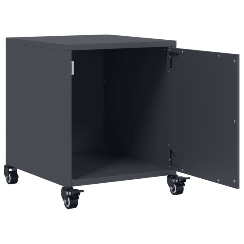 Preslei 36cm W Steel Bedside Table, Anthracite, Set of 2