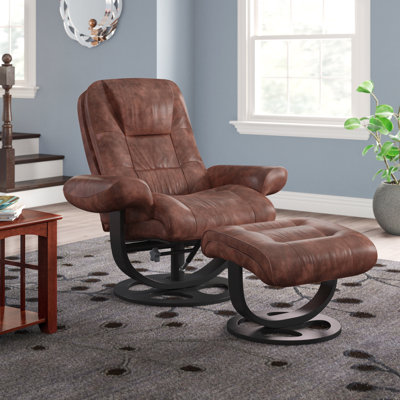 Majeda Upholstered Swivel Recliner with Ottoman