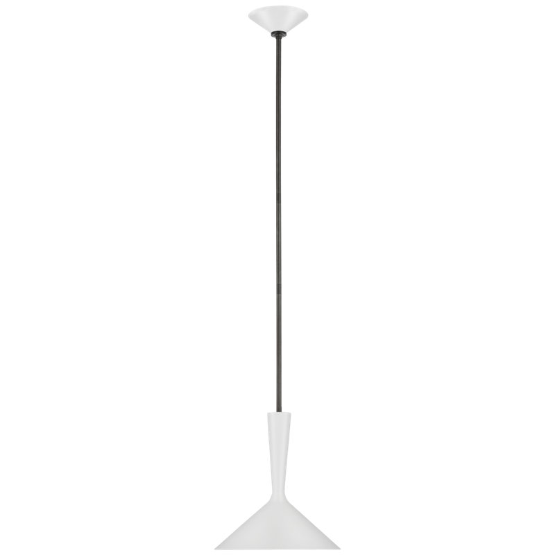 Rosetta 1 - Light Pendant, 56.75" H x 12" W x 12" D, Matte White, Matte White/Polished Nickel