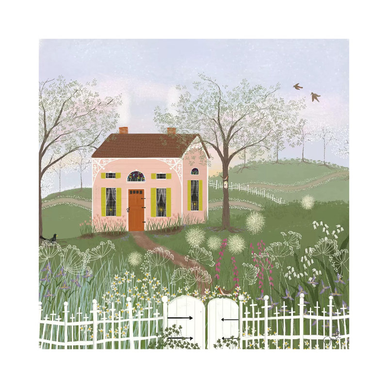 Path To Spring by Joy Laforme - Painting on Canvas, 30.48cm H x 30.48cm W x 1.9cm D, Wrapped Canvas