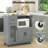 Rolling Kitchen Island with Wheels Kitchen Cart with Drawer and Glass Door Cabinet