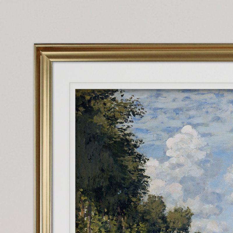 «Basin at Argenteuil» par Claude Monet, reproduction, Cadre doré, H 31 po x l 43 po x P 1,5 po