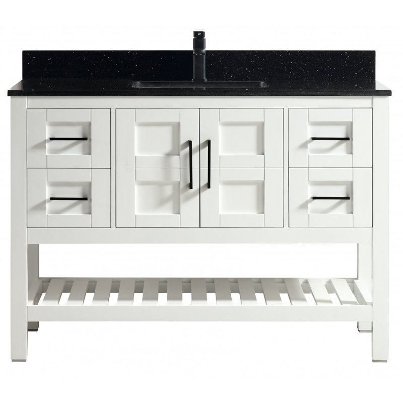 Base de meuble-lavabo simple 47 po seulement, Blanc