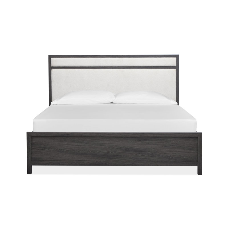 Wentworth King Upholstered Panel Bed, King, Raisin Black