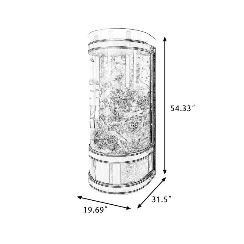 Aquarium 70-76 gallons, 95 gallons (H 54,33 po x l 39,37 po x P 13,78 po)