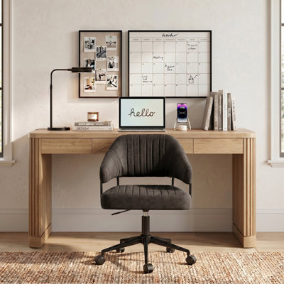 Honor Modern Industrial Simple Assembly Swivel Office Chair With Faux Leather And Tilt