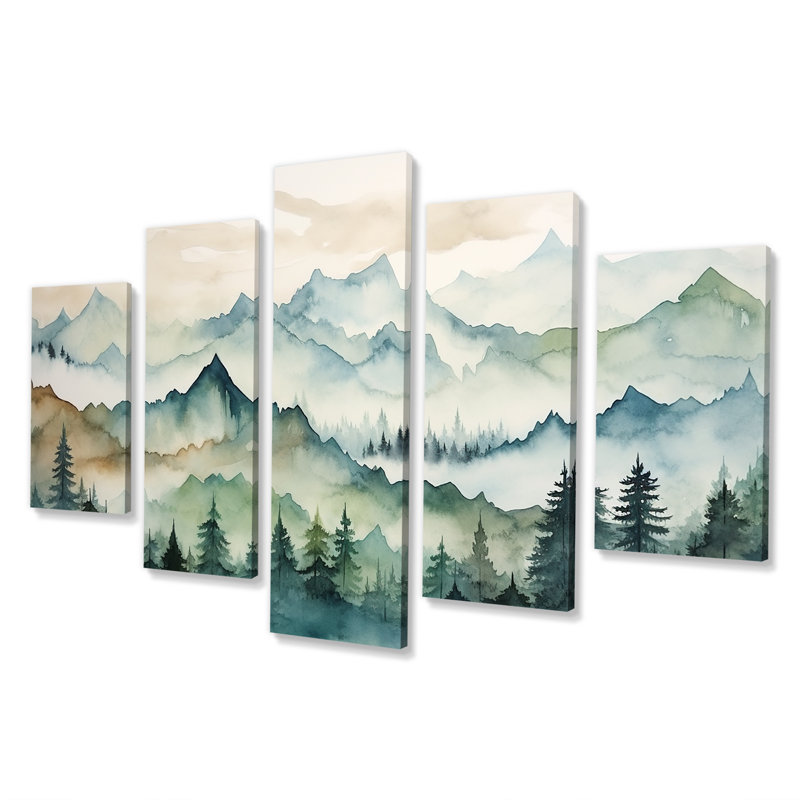 Sommet vert, montagnes du Japon - ensemble d'art mural multi-panneaux au Japon