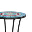 Table d'appoint de patio avec tablette, bleu + noir