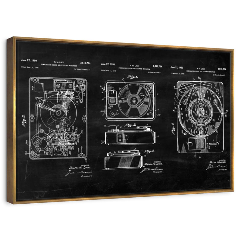 Mécanisme combiné de son et image, Cadre flottant doré, 37 po x 25 po