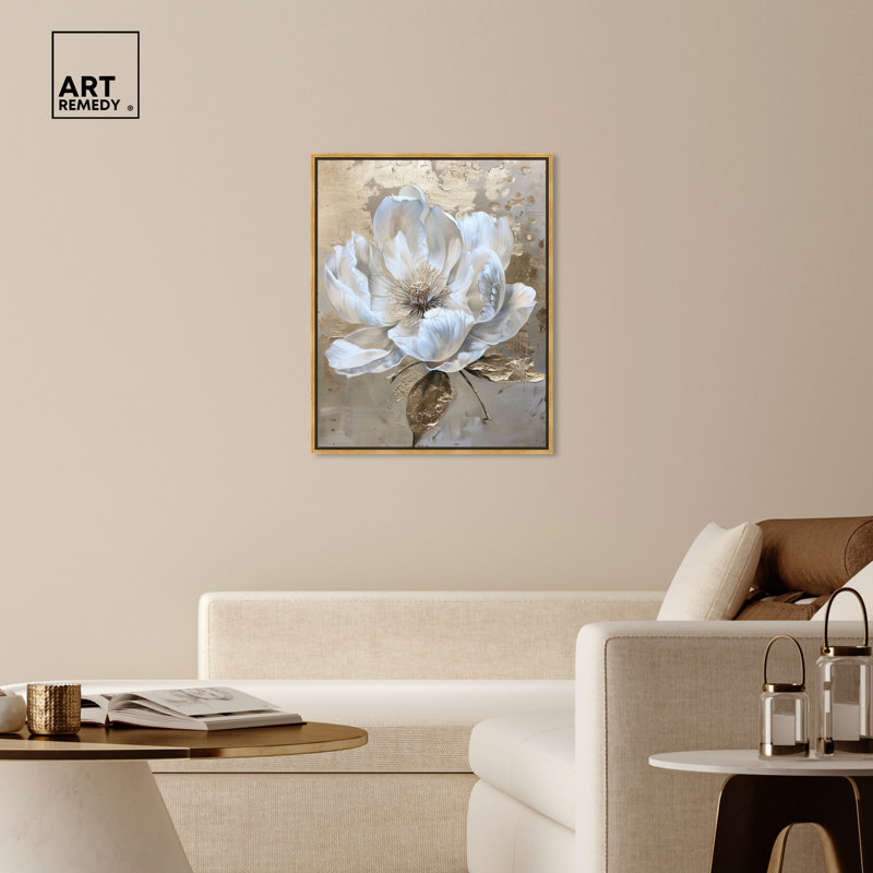Gold Framed Floral Canvas Print 21.5" x 17.5"