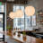11.8 Inch 1-Light Moon Pendant Light In White Decor With Natural Silk-229152025