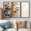 Fleurs de cerisier botaniques orange gris II - ensemble de décorations murales fleurs de cerisier-107213015-107213007
