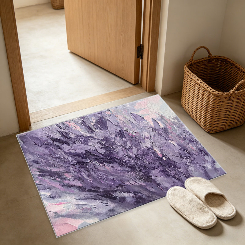 Lavender Soft Wave area rugs for Living Room, Soft and Comfortable, Suitable for all seasons, easy to maintain, machine washable Indoor floor mat, Under Table Farmhouse suitable for Bedroom, Dining Room, Study, Patio, Balcony, Home Decor