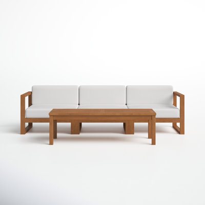 Modway Upland 3-Person Teak Patio Seating Group