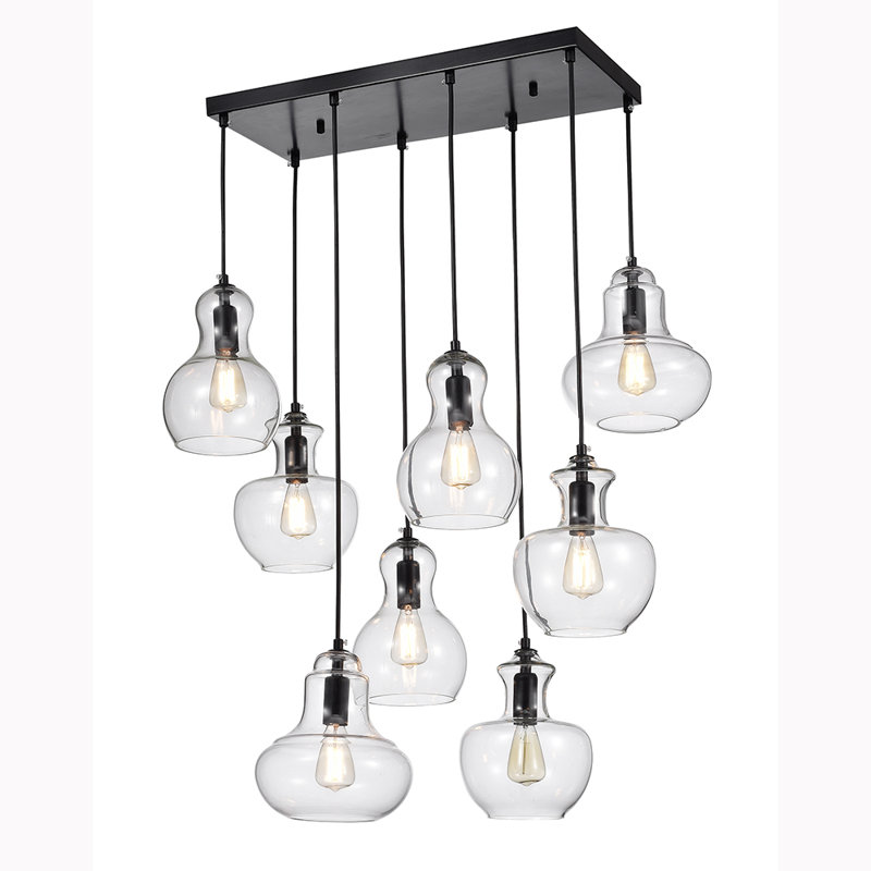Luminaire suspendu géométrique 8 lumières grappe Spillman