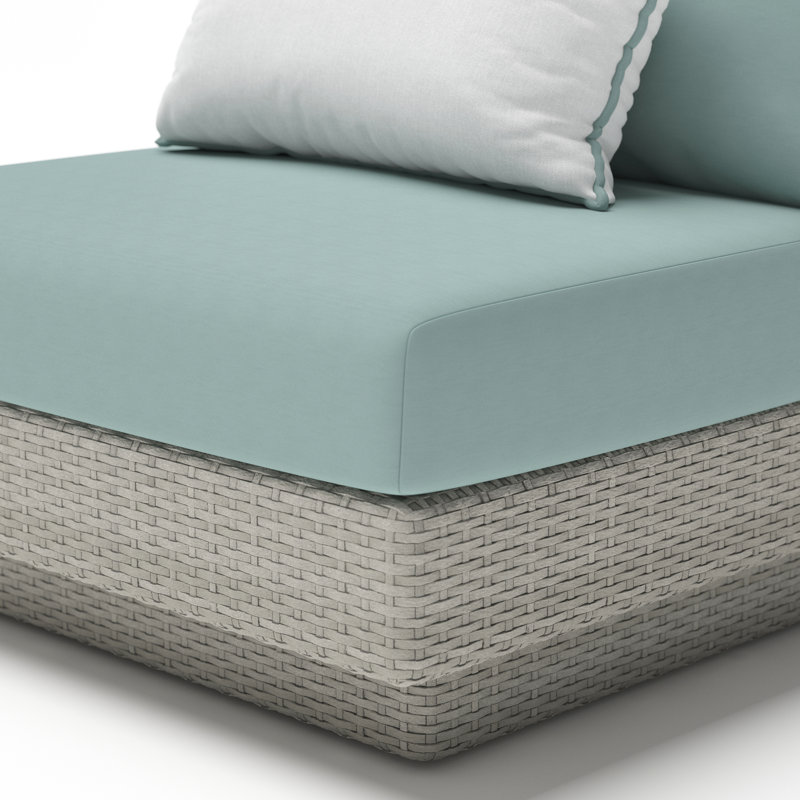 Winnie Outdoor Lounge Chair, Spa Blue Cushion/Gray Frame