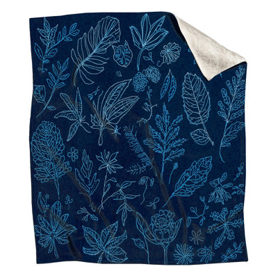 Botanical Leaf Sketches Blankets