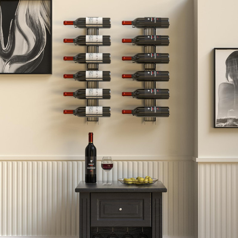 12 Bottle Wine Bottle Rack Black