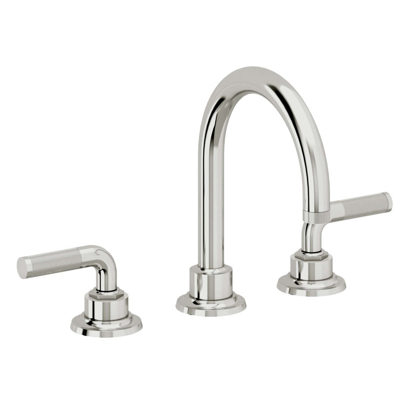 Descanso 8" Widespread Lavatory Faucet with Knurled Handle, Polished Chrome