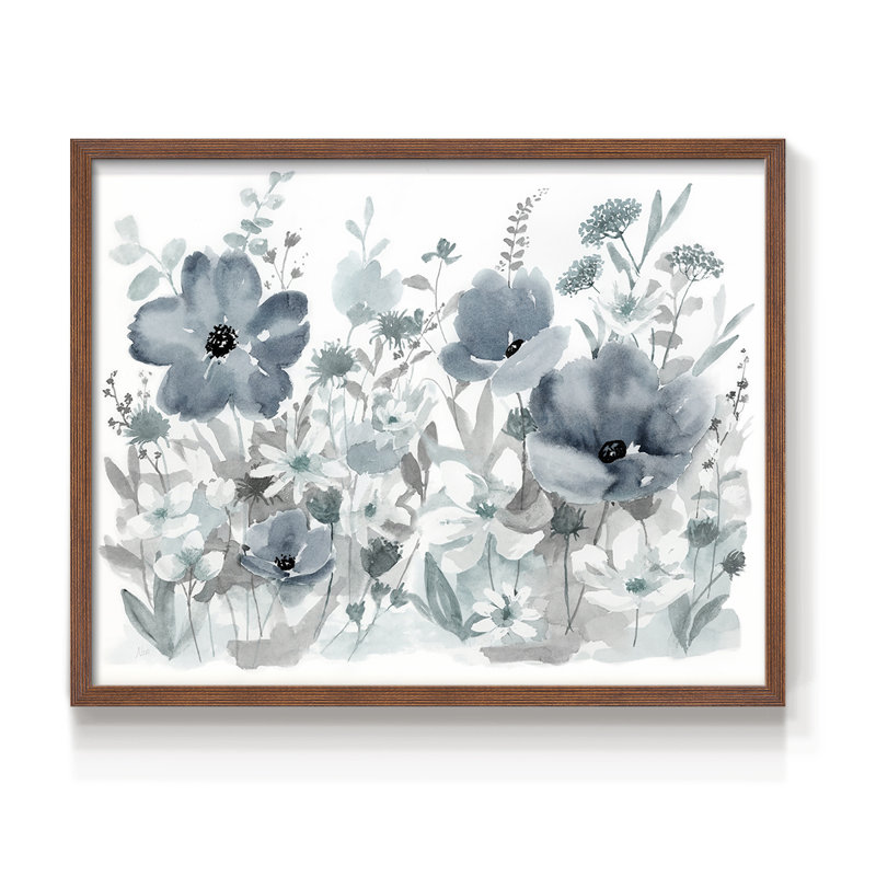 Bleu nature - impression encadrée - réaménageable, Noyer, H 16 po x l 20 po