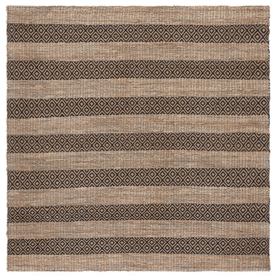 Tapis rayé en jute / coton à fibres naturelles Lexi-Amelia