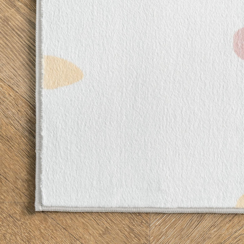 Tapis blanc à pois Jovanny, Rectangle 5 pi x 8 pi