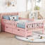 Lit plateforme rose avec garde-corps et rangement-1695113273-1695113274