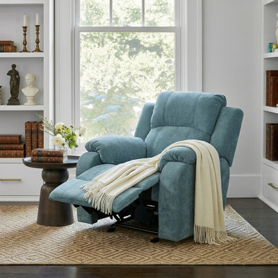 Fauteuil inclinable manuel en chenille GraftonCasual Comfort avec dossier à trois positions pour le salon, le cinéma maison et la chambre à coucher