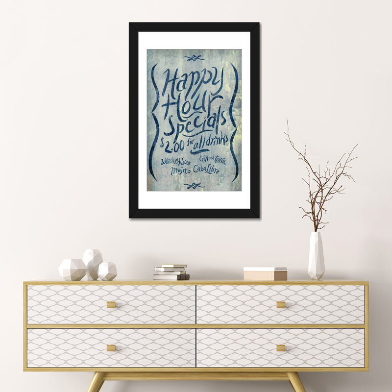 «Happy Hour Blue» par PI Studio - Estampe numérique sur toile tendue avec châssis, H 32 po x l 24 po x P 1 po, Blanc