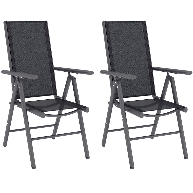 Folding Patio Dining Folding Chair, Dark Grey