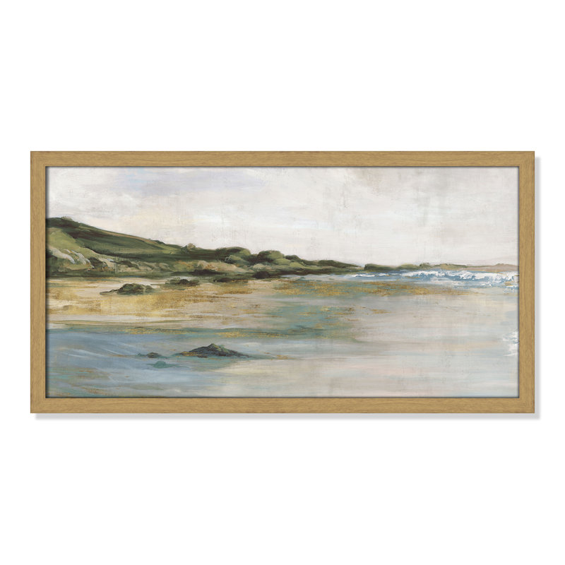 Impression «Tide’s Edge» par Casa Fine Arts, H 13 po x l 25 po x P 0,75 po, Reproduction encadrée sans passe-partout, Naturel