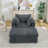 Oversized Corduroy Chaise Longue With Ottoman-1119530559