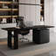 Bureau rectangulaire noir massif + bois manufacturé + acrylique avec 2 tiroirs-2048177616-2048177618