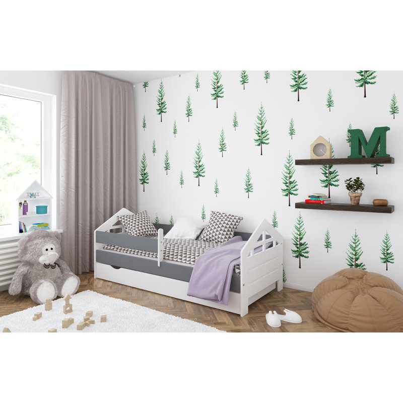 Vezina Cabin Bed with Storage Included, 80 x 140 cm, White/Grey