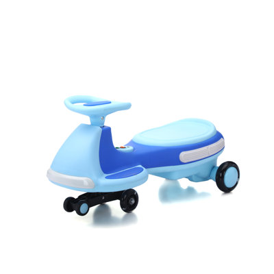 Rechargeable Electric Wiggle & Swing 2-in-1 Ride-On Car with Pedal, Flashing Wheels, Anti-Rollover & 2 Speeds for Kids Ages 3+