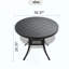 Cast Aluminum Patio Dining Table With Frame And Carved Texture On The Tabletop